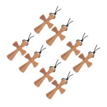 8Pièces Pendentifs Croix En Bois Clair Design Conique Élégant