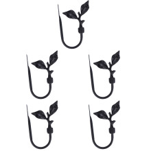 5Pièces Supports Rideaux Métal Noir Rustiques Pour Maison