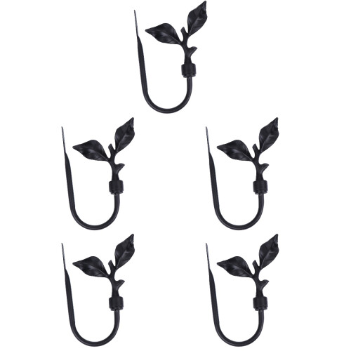 5Pièces Supports Rideaux Métal Noir Rustiques Pour Maison