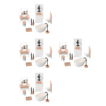 4Ensembles Mini Meubles Salle De Bain Bois Plastique Colorés