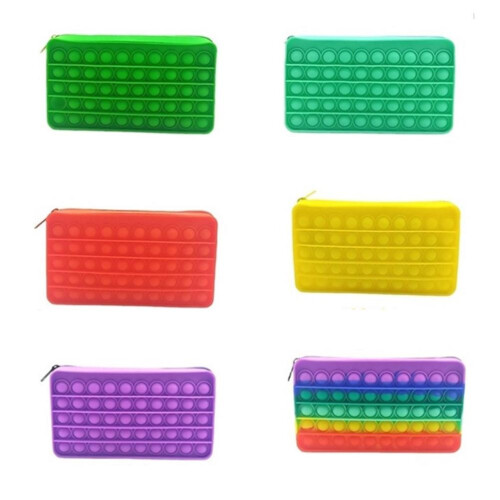 Silicone Bubble Toy Pencil Case, Green 1