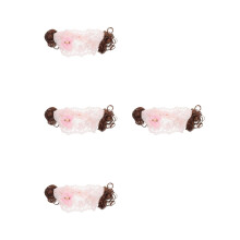 4Pièces -Têtes En Polyester Rose Pour Bébé