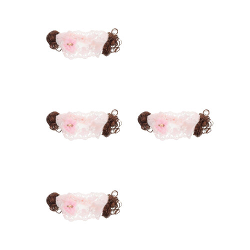 4Pièces -Têtes En Polyester Rose Pour Bébé