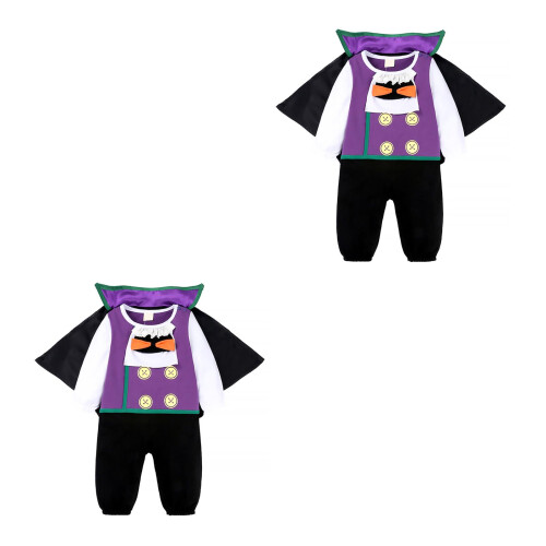 2Ensembles Ensemble Costume Halloween Enfants Violet Coton