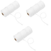 3Rolls Multi-Purpose White Cotton Rope DIY Binding Gift Kitchen Twine