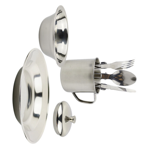 1Set Camping Kookset Portable Roestvrijstaal Ergonomisch