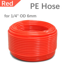 (Manguera de PE - Roja, 1/4'', 10 m) Tubo de manguera de PE para riego de jardín, conector rápido de