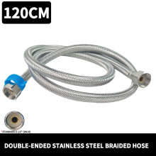 Manguera trenzada de acero inoxidable 304 de 120 cm (1/2 pulgada), tubo flexible a prueba de fugas y