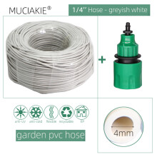 (Blanco grisáceo, 1/4'', 20 m (65,6 pies) Manguera de agua para jardín con conector rápido para riego