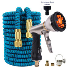 (azul lago, 1/2'', 25 pies) Manguera de agua de jardín de alta presión, expandible, flexible, con rayas,