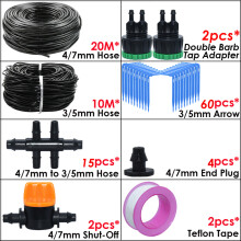 (SPL11-283B-20M) Kit de riego por goteo automático para jardín con emisor en codo verde, compatible