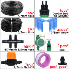 (SPL11-283B-15M-T) Kit de riego por goteo automático para jardín con emisor en codo verde, compatible