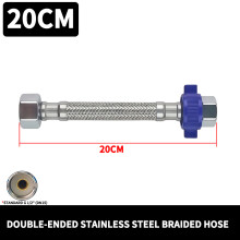 (20 cm) Manguera trenzada de acero inoxidable 304 de 1/2 pulgada, tubo flexible a prueba de fugas y