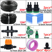 (SPL11-283B-20M-T) Kit de riego por goteo automático para jardín con emisor en codo verde, compatible