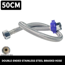 (50 cm) Manguera trenzada de acero inoxidable 304 de 1/2 pulgada, tubo flexible a prueba de fugas y