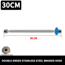 (30 cm) Manguera trenzada de acero inoxidable 304 de 1/2 pulgada, tubo flexible a prueba de fugas y