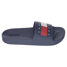 (11 UK, Navy) Tommy Jeans Mens Flag Logo Moulded Footbed Sliders