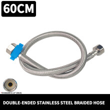 (60 cm) Manguera trenzada de acero inoxidable 304 de 1/2 pulgada, tubo flexible a prueba de fugas y