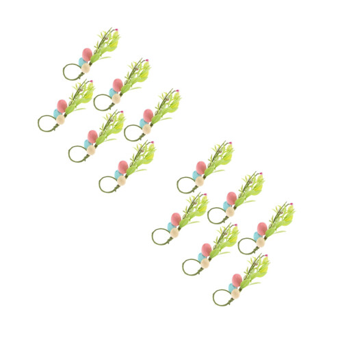 12Pièces Anneaux De Serviette Pâques Décor Assorti 1