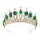 1Pièces Couronne Cristal Vert Zircone Tiare Mariage Élégante 5
