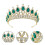1Pièces Couronne Cristal Vert Zircone Tiare Mariage Élégante 6