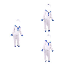 3Sets Weißes Sailor Uniform Cosplay Party Kostüm Für Kinder