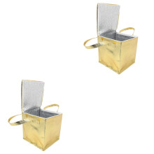 2Stk Wasserdichte Kühltasche Gold Isolierte Tragetasche Für Kuchen