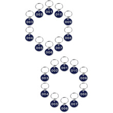 2Pck 10Er Set Metall Nummernschilder Blau Für Schlüssel & Lagerung