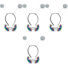 8St Lichtgewicht Zilveren Saucer Man Glazen Festival Haaraccessoires