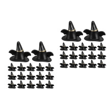 48St Mini Zwarte Poppenhoedjes Plastic Voor DIY Decoratie En Feesten