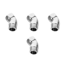 4St Koperen Douchekop Adapter 135 Flexibele Zilveren Verlenger Arm