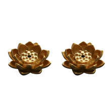 2St Gouden Mini Wierookbrander Lotusvorm Alloy Voor Thuis & Meditatie