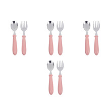4Sets Roze Rvs Kinderbestek Set Duurzame Babylepel Met Opbergdoos