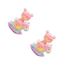 2St Resin Eenhoorn Taartversiering Verjaardag Multi Kleur Decor
