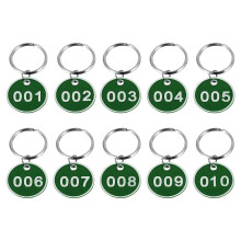 1Pak Metalen Groene Aluminium Nummerplaat Sleutelhanger Voor Opslag