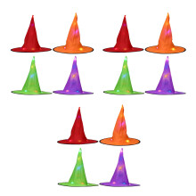 12St Halloween Mutsen Assorti Kleuren Stoffen Feestverlichting Hoeden