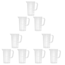 9St Witte Plastic Maatschep Met Handvat, Transparante Watermaatbeker