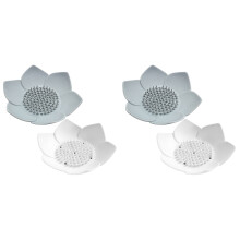 4St Silicone Zeephouder Met Bloemvorm, Waterafvoer, Assortie Kleuren