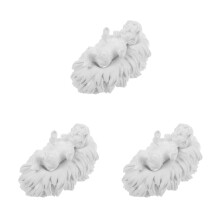 3St Fijne Resin Jezusbeeldjes Wit Nativity Decoratieve Set