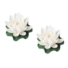 2Sets Wit Keramisch Lotus Wierookbrander Elegant Aroma Decor