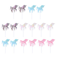 16St Kleurrijke Dessert Toppers Unicorn Feest Versiering