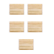 5St Beige Bamboe Badmat Met Geweven Stroken Voor Badkamer En Sauna