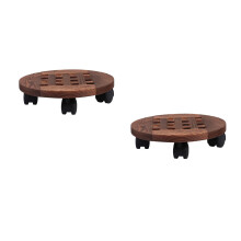 2St Plantenbak Wielen Tray Bruin Stevig Voor Bloempotten