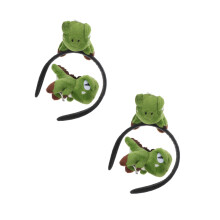 4St Halloween Kinder Haarband Dinosaur Groen Duurzaam Feest Accessoire