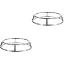2St Rvs Rond Pannenrek Met Dubbele Ring, Hittebestendig En Antislip