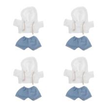 4Sets Dierkleding Set Assorti Kleur Knuffelpop Hoodie En Jeans