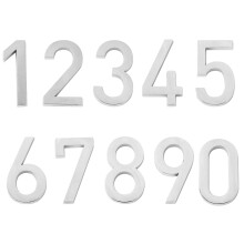 10St Zilveren ABS Deurplaat Cijfers Sticker Set, Binnengebruik, Modern
