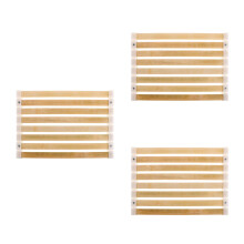 3St Beige Bamboe Badmat Met Antislip, Hittebestendig En Drogend