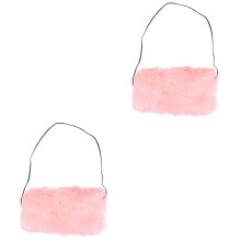 2St Hand Warmer Muff Roze Faux Fur Voor Dames Comfort Warmte