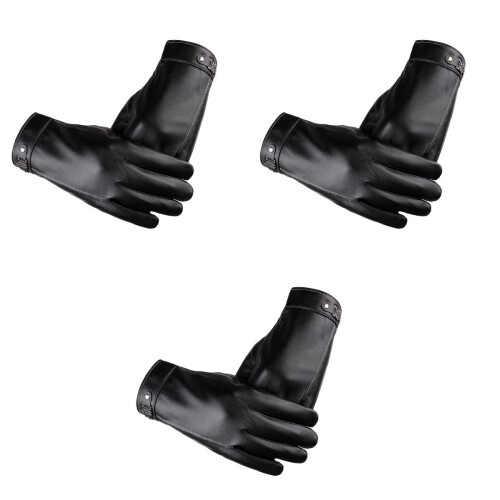 3Paren Winddichte Winterhandschoenen Zwart Met Touchscreen